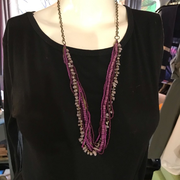 3/$20 Vintage, stone, multi strand necklace, 23-29” - Picture 2 of 4